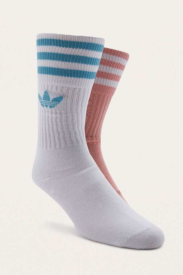 adidas Blue and Pink Athletic Socks Pack | Urban Outfitters UK