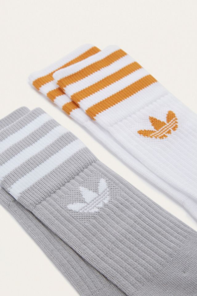 adidas Grey and Yellow Athletic Socks Pack #1