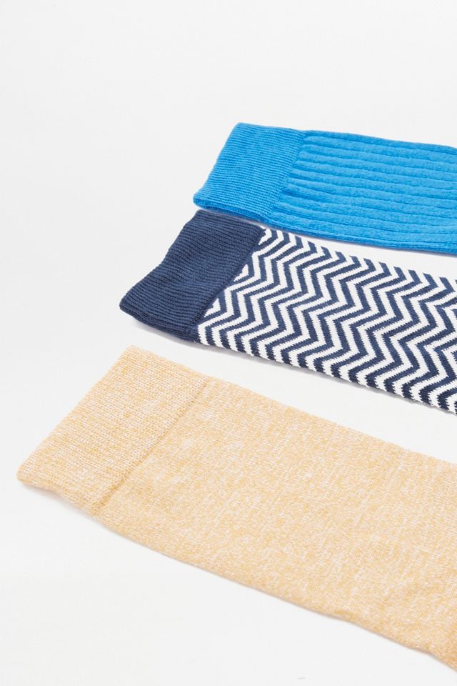 Urban Outfitters Blue and Yellow Zig-Zag Socks Pack #1