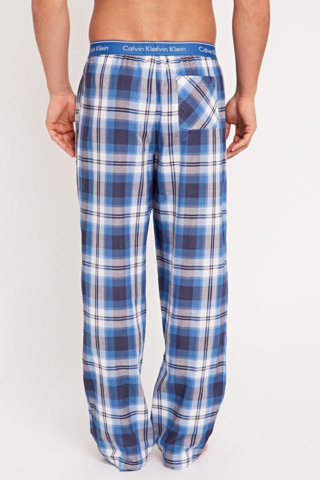 Calvin Klein Plaid Pyjama Bottoms in Blue | Urban Outfitters UK