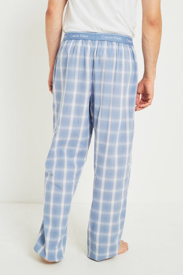 Calvin Klein Blue Plaid Woven Pyjama Pants Urban Outfitters UK