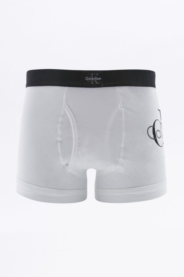 Calvin Klein CK White Logo Boxer Trunks | Urban Outfitters UK