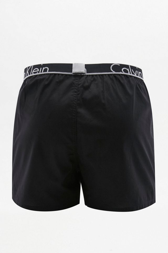 Calvin Klein Slim Fit Black Woven Boxer Trunks #1