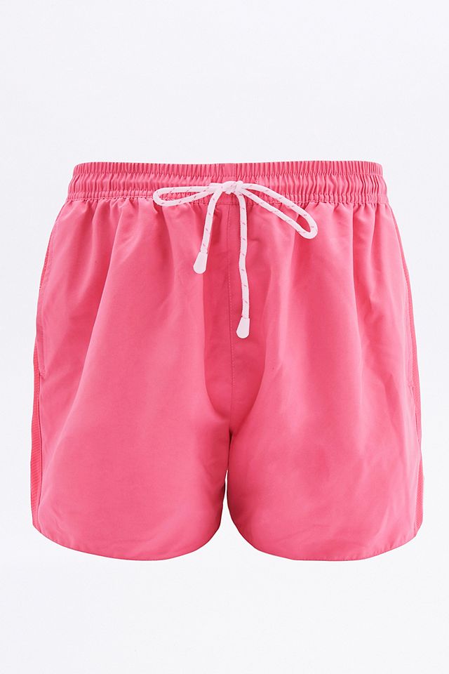 UO Swim Pink Mesh Short-Length Panel Swim Shorts | Urban Outfitters UK