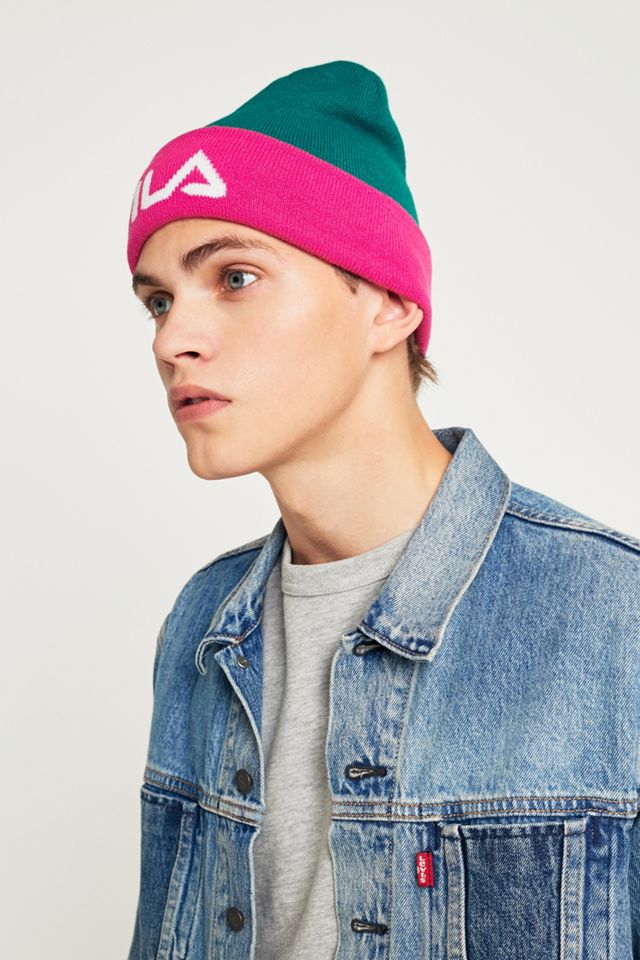 FILA Pink and Green Beanie #3