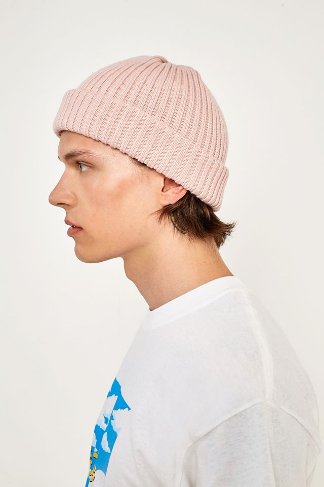UO Light Pink Ribbed Beanie #3