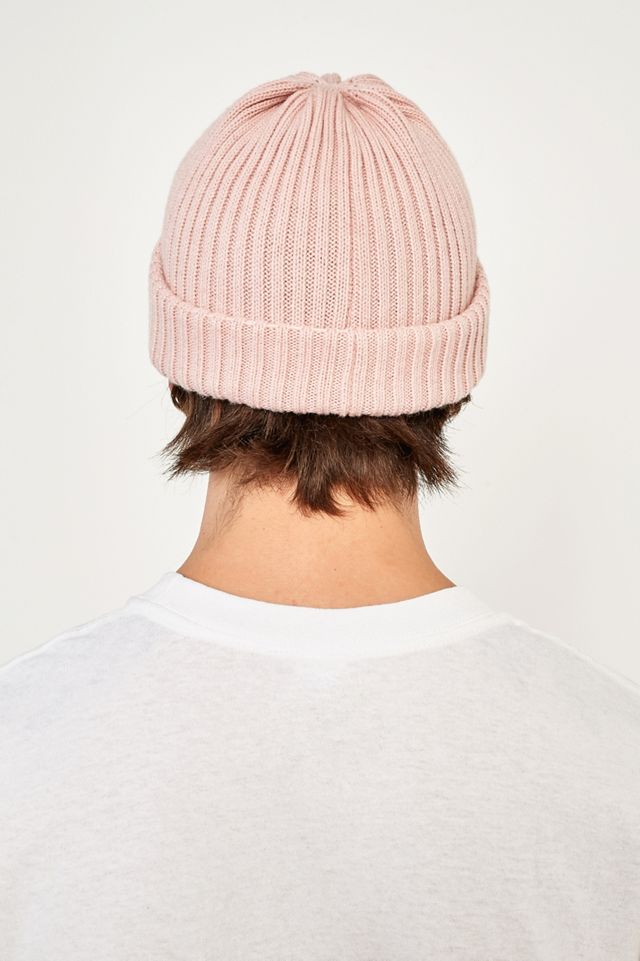 UO Light Pink Ribbed Beanie #4