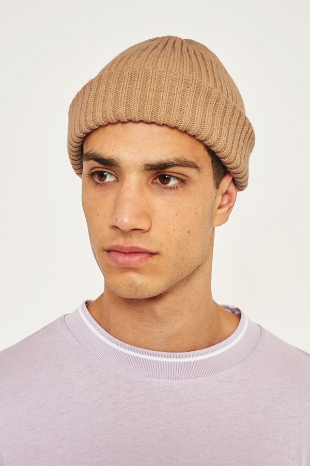 UO Tan Ribbed Beanie #1