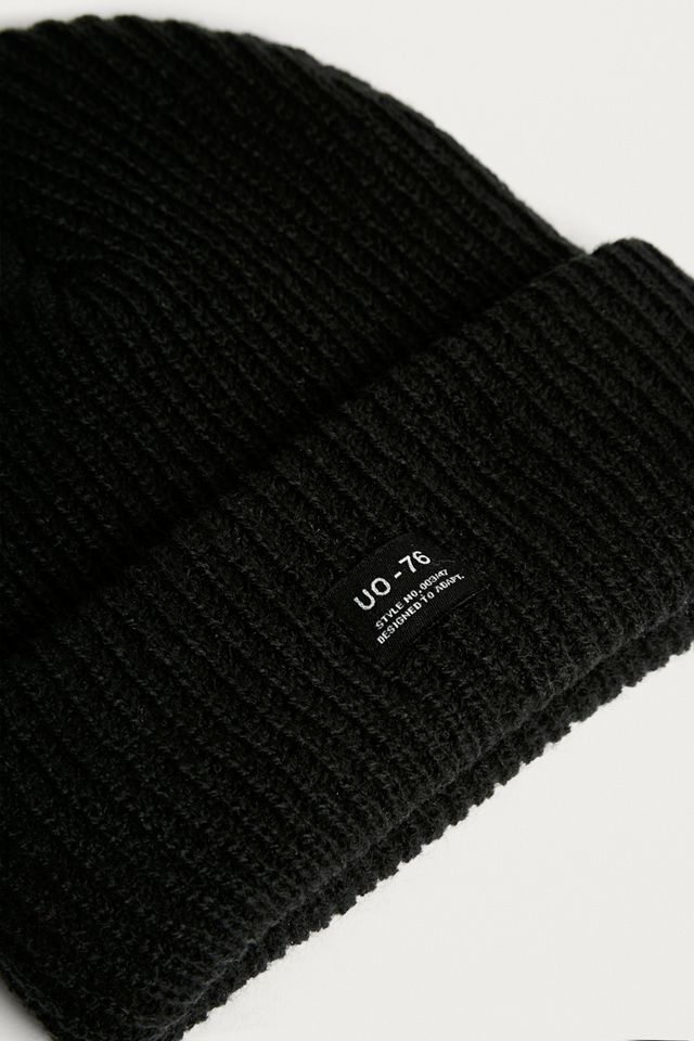 UO Black Mini Roll Beanie   #2