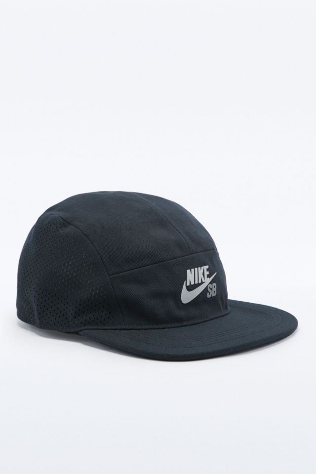Nike 5 Panel Perforated Black Cap | Urban Outfitters UK