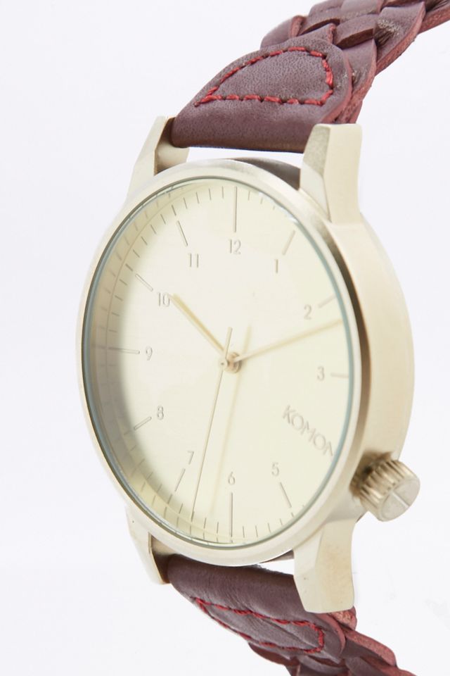 Komono Winston Burgundy Woven Watch #1