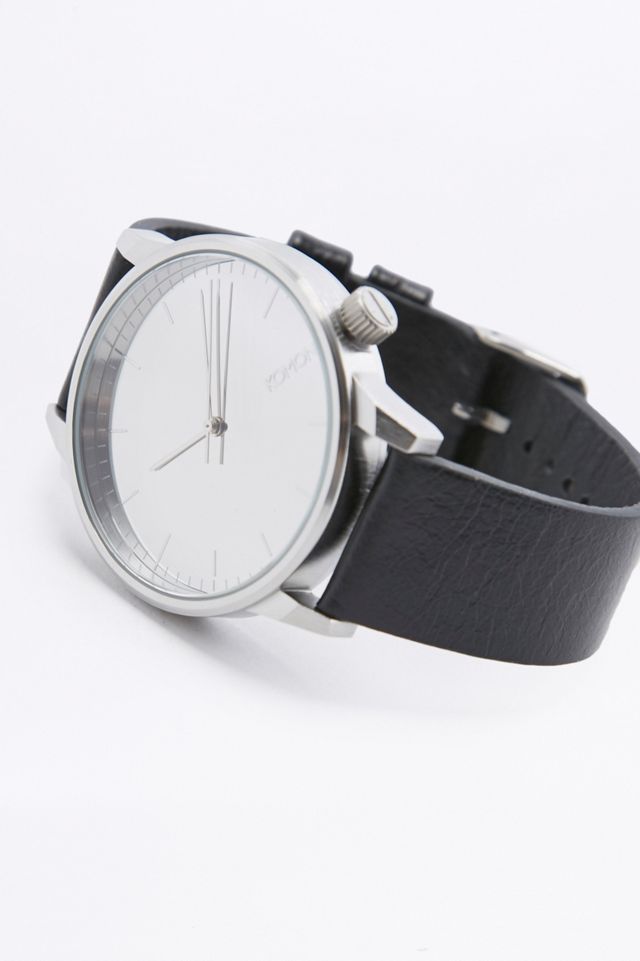 Komono Winston Silver and Black Mirror Watch | Urban Outfitters UK