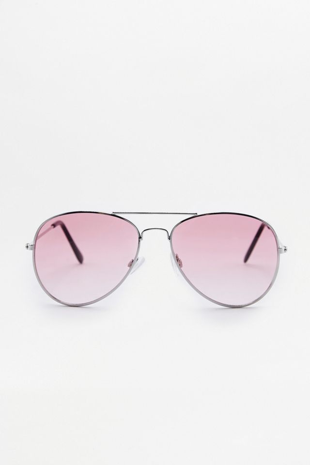 Lunettes de soleil aviateur à verres rose vif #2