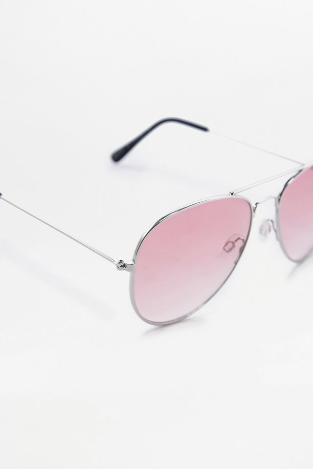 Lunettes de soleil aviateur à verres rose vif #3