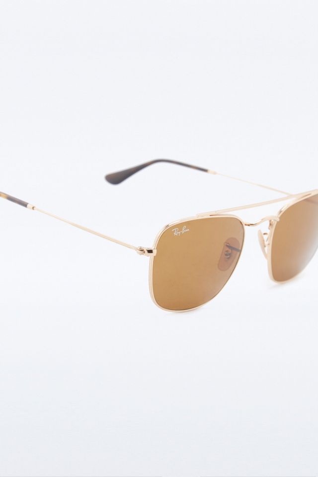 Ray-Ban - Lunettes de soleil aviateur emblématiques dorées et marron #3