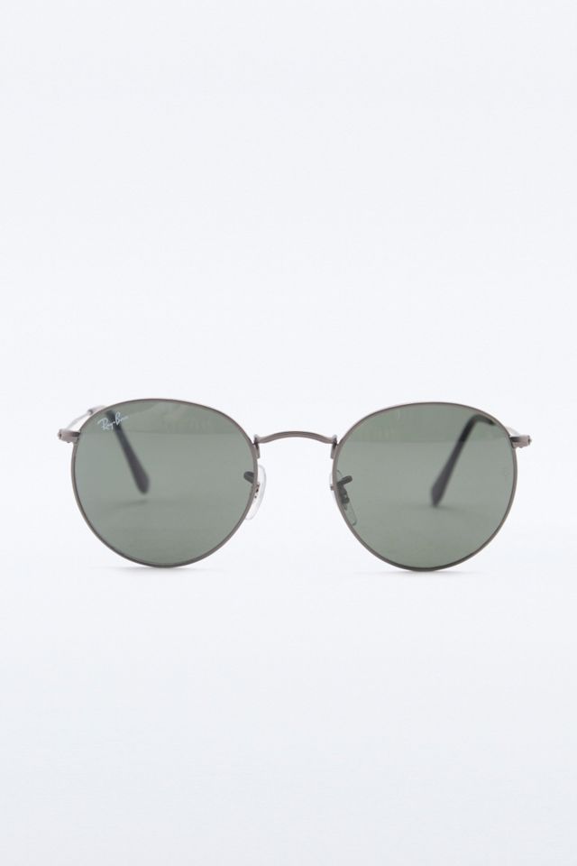 Ray-Ban - Lunettes de soleil rondes en métal mat gris acier #1