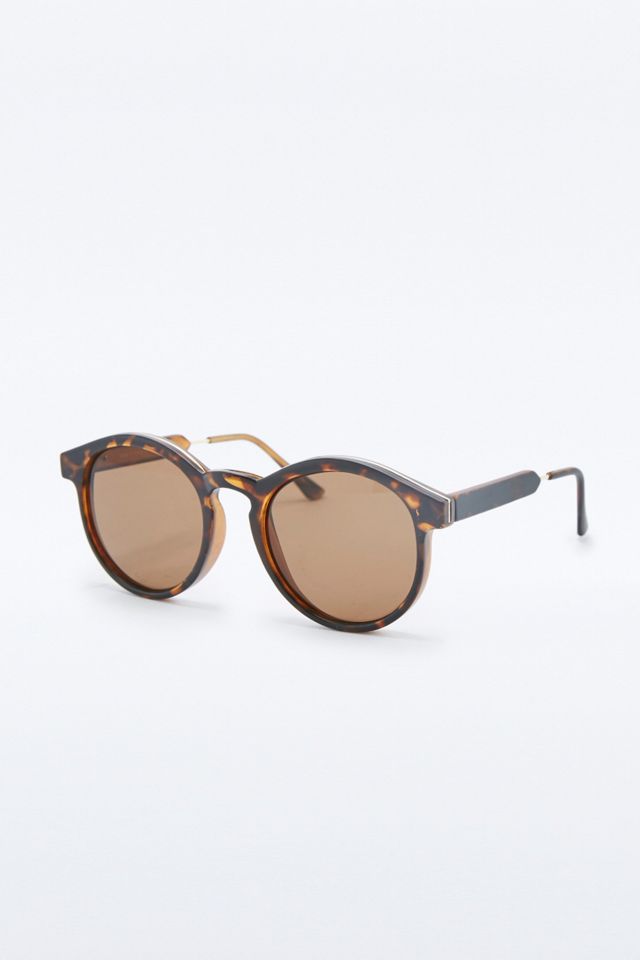Urban Outfitters Tortoiseshell Brown Sunglasses Tortoise Rubberized Square Sunglasses | Urban Outfitters main image 4